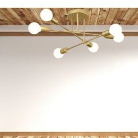 1pc Modern  Semi-Flush Mount Metal Chandelier,